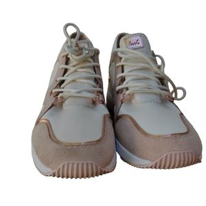 Michael Kors MK Women's Liv Trainer Nylon Sneakers Shoes Cream